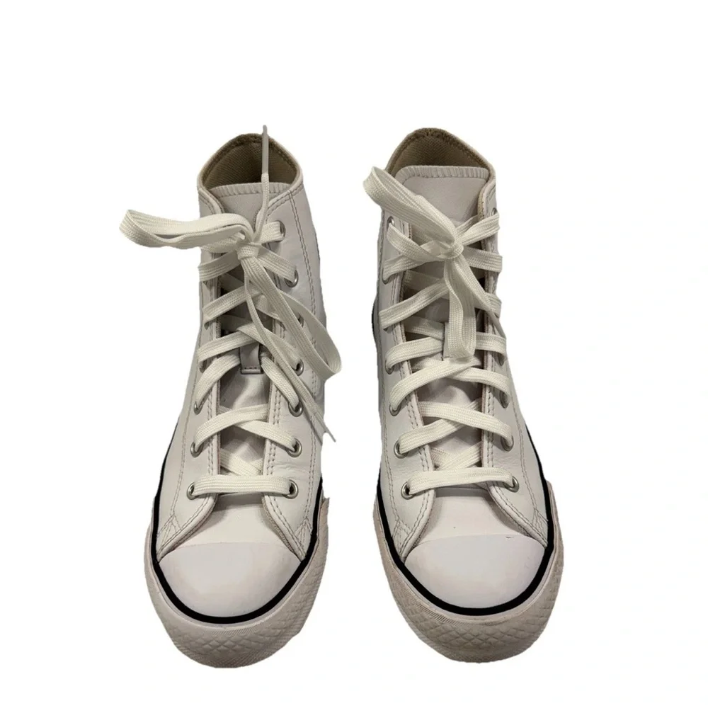 Converse Chuck Taylor All Star Lift‎ Leather High White Kid’s 6 Sneakers
